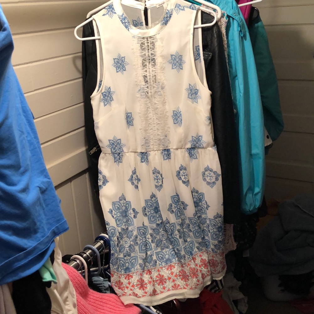 white high neck dress